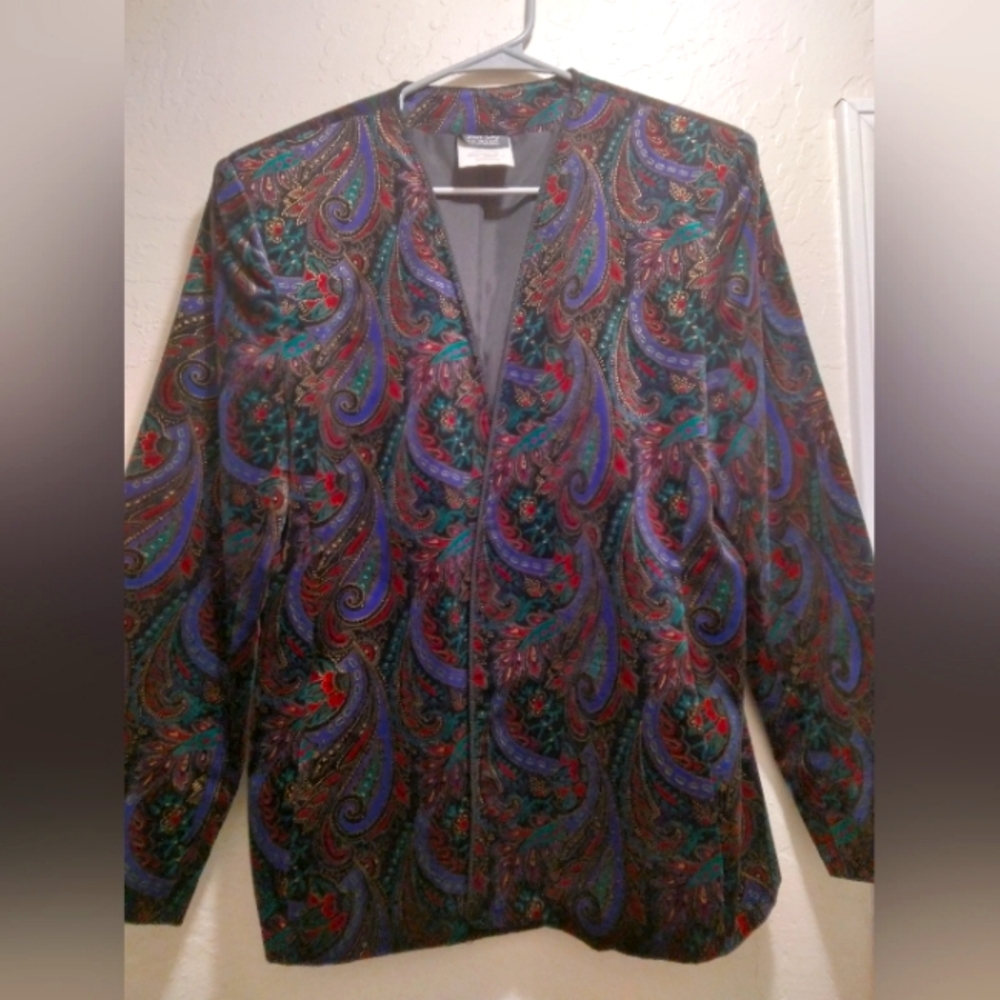 Vintage TanJay- velvet and suede Blazer!